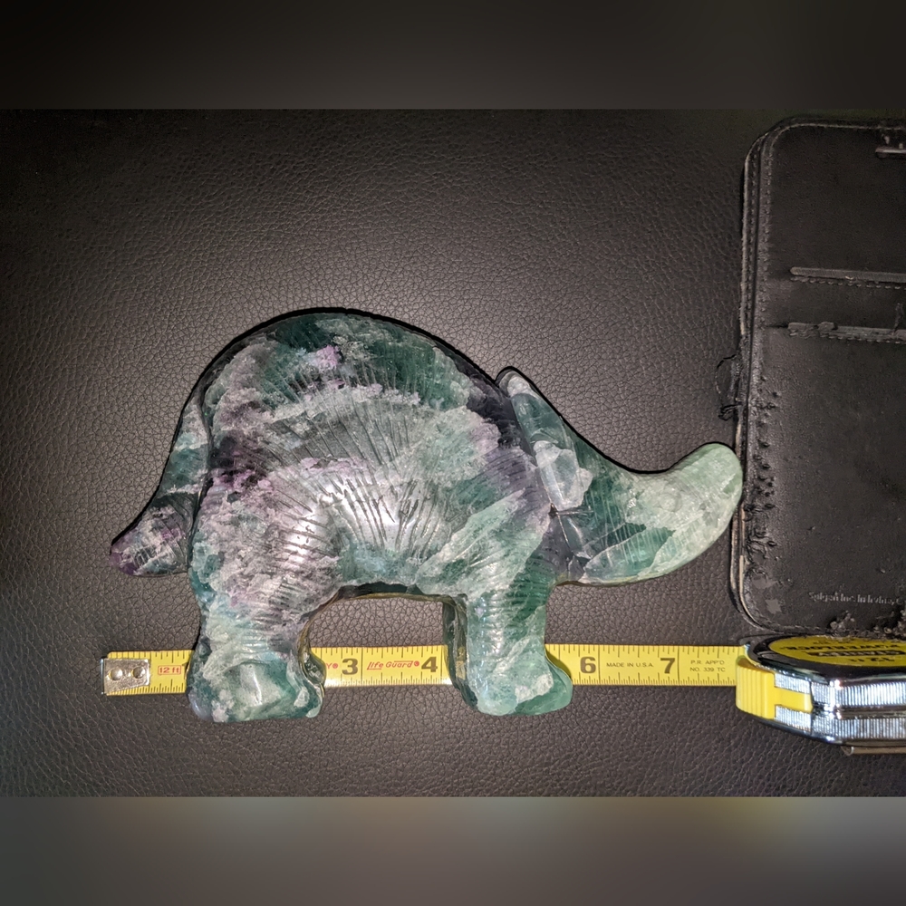 Flourite Crystal Carving Large rhino/dinosaur